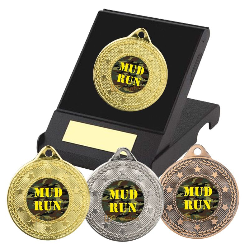 Mud Run Medal in Presentation Box