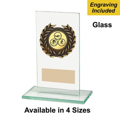 Glass Triathlon Trophies - Warrior Range