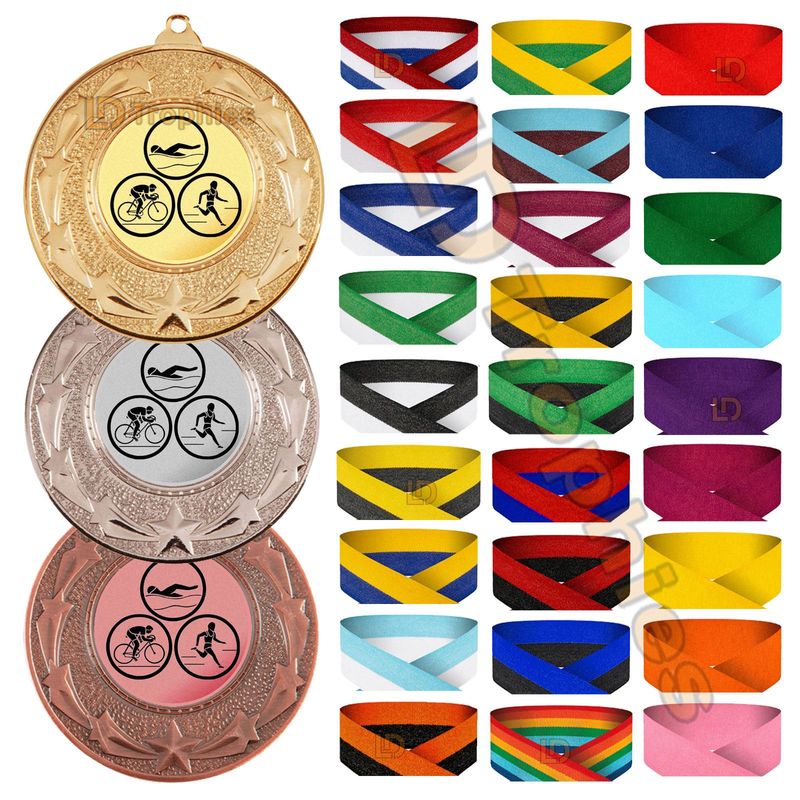 Triathlon Medal & Ribbon Packs - Various Sizes