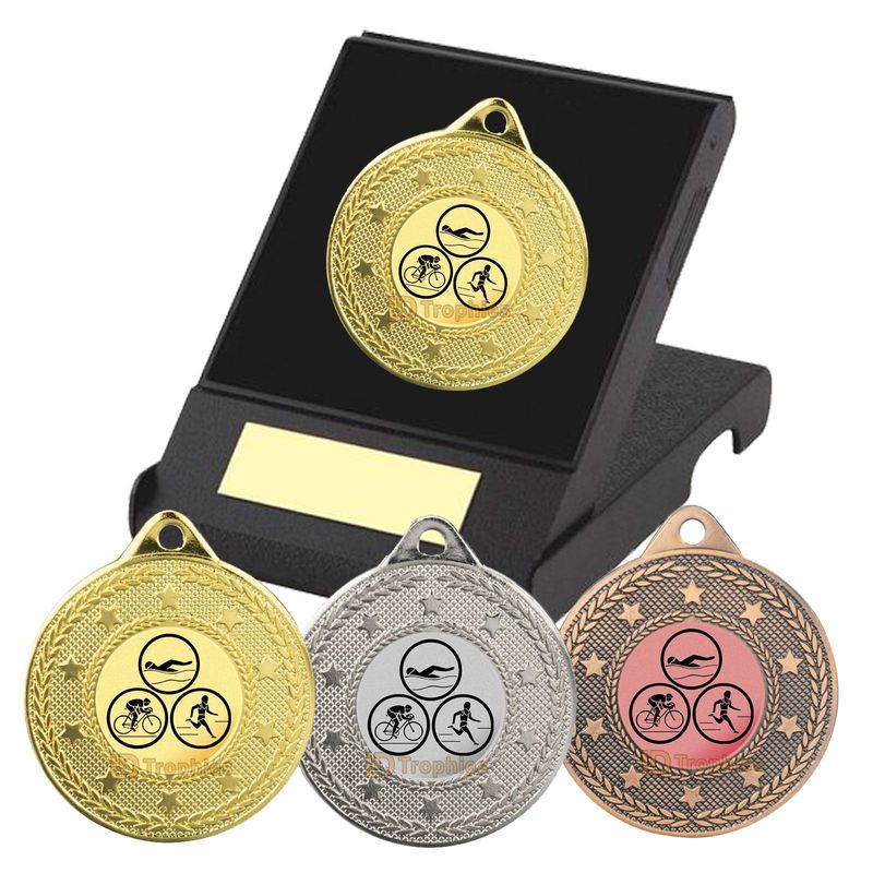 Triathlon Medal in Presentation Box