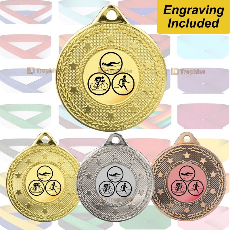 Triathlon Medal & Ribbon - Beacon Medal