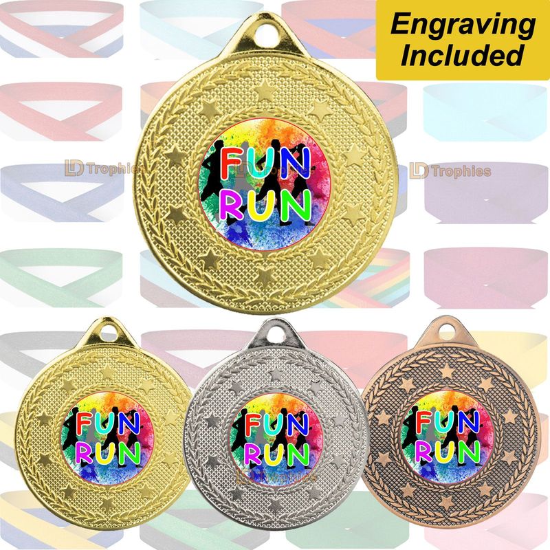 Fun Run Medal & Ribbon - Engraving Included