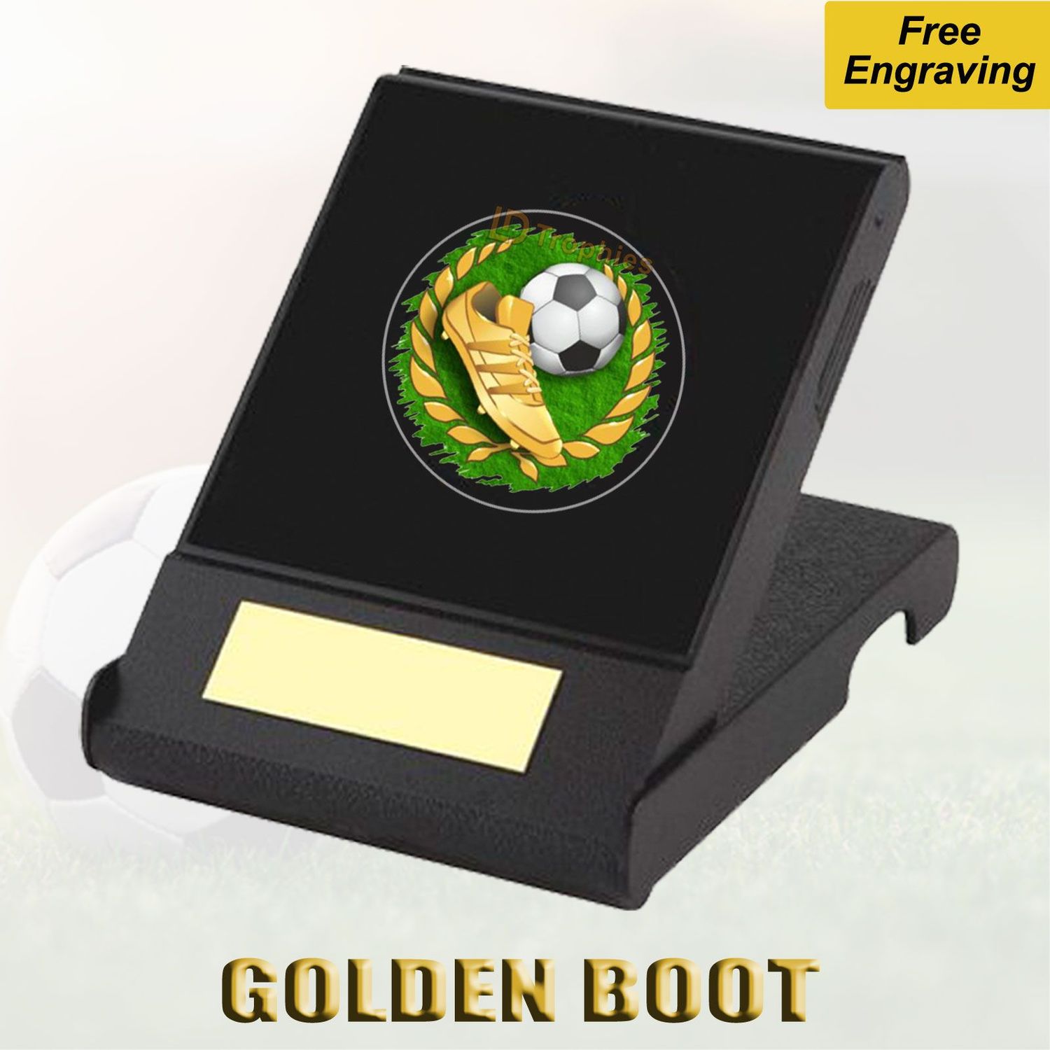 Golden Boot Glass Award in Presentation Box