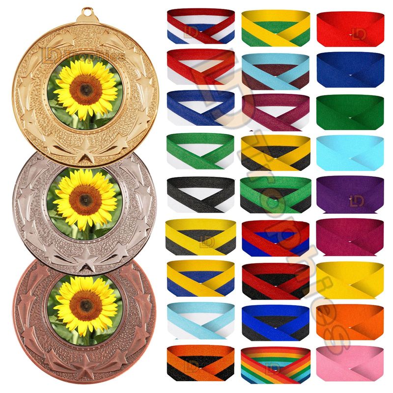 Sunflower Medal & Ribbon Packs - Various Sizes