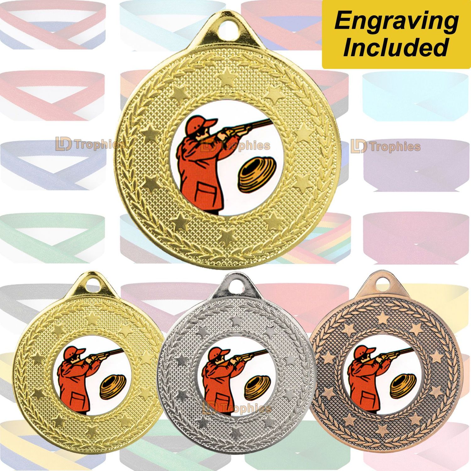 Clay Pigeon Shooting Medal & Ribbon - Beacon
