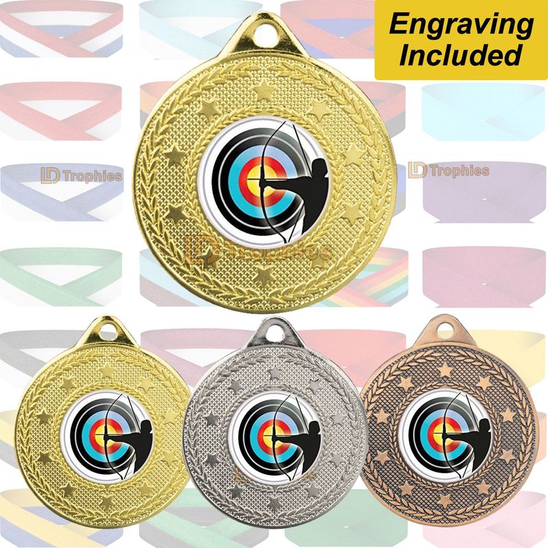 Archery Medal & Ribbon - Engraving Included