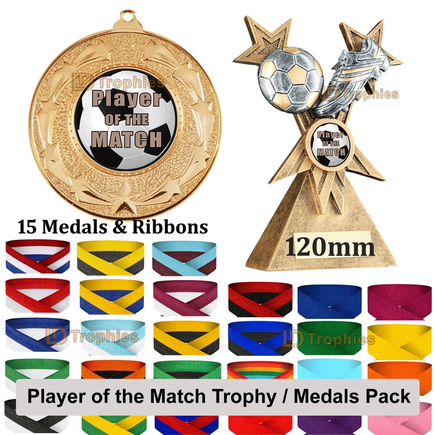 Player of the Match Football Medals / Trophy Pack Player of the Match Football Medals / Trophy Pack