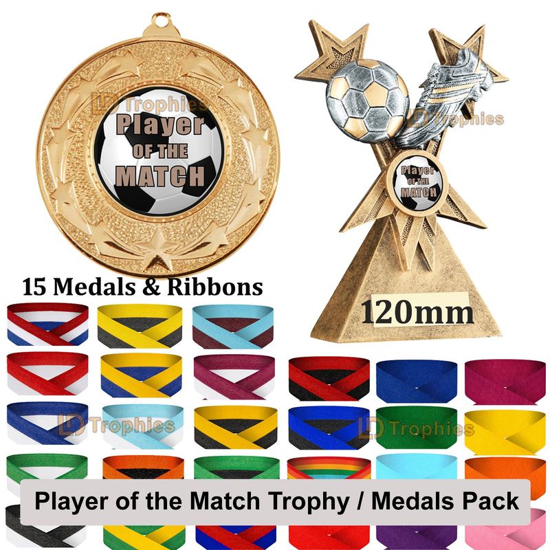 Player of the Match Football Medals / Trophy Pack