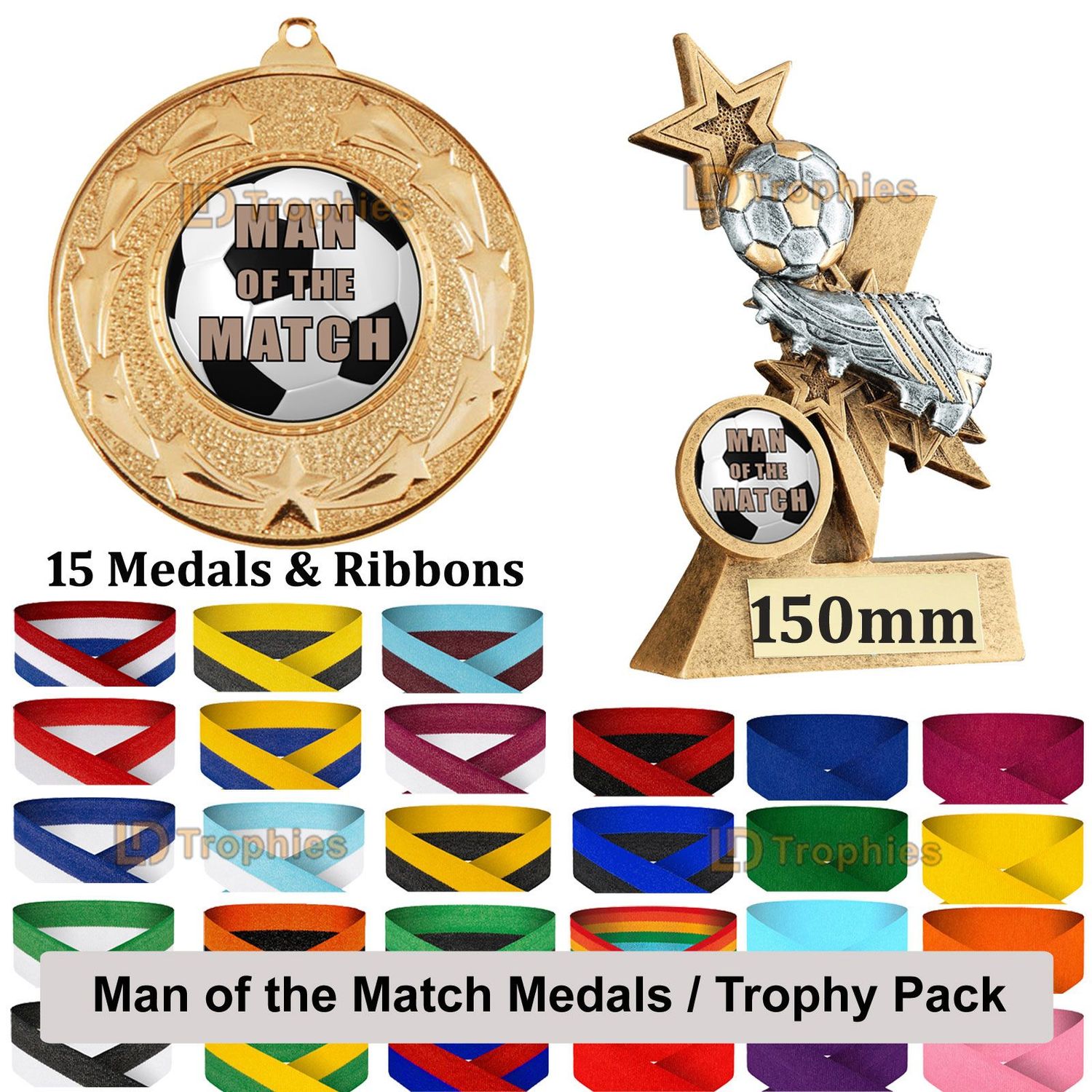 Man of the Match Football Medals / Trophy Pack Man of the Match Football Medals / Trophy Pack