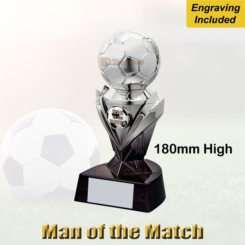 Man of the Match Football Trophy - Silver
