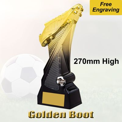 Golden Boot - Football Trophy - Velocity - 10.5 inch