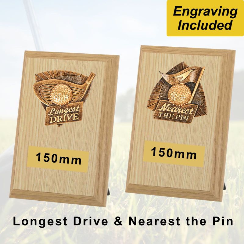 Longest Drive & Nearest the Pin Golf Shields - Light Wood Longest Drive & Nearest the Pin Golf Shields - Light Wood
