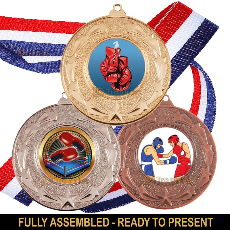 Boxing Medal & Ribbon Packs - Various Sizes