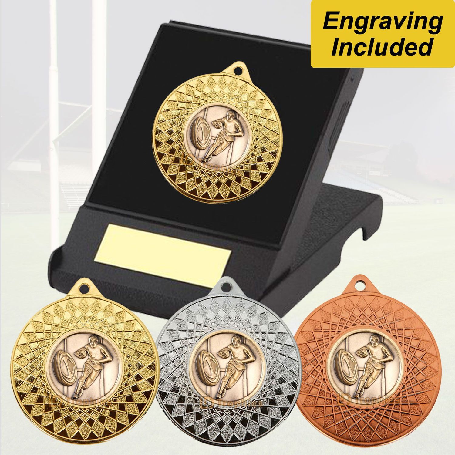 Rugby Medal in Presentation Box