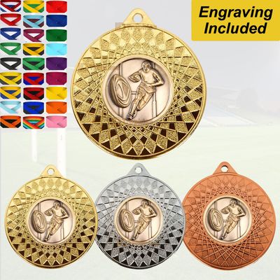 Rugby Medal & Ribbon Engraving Included