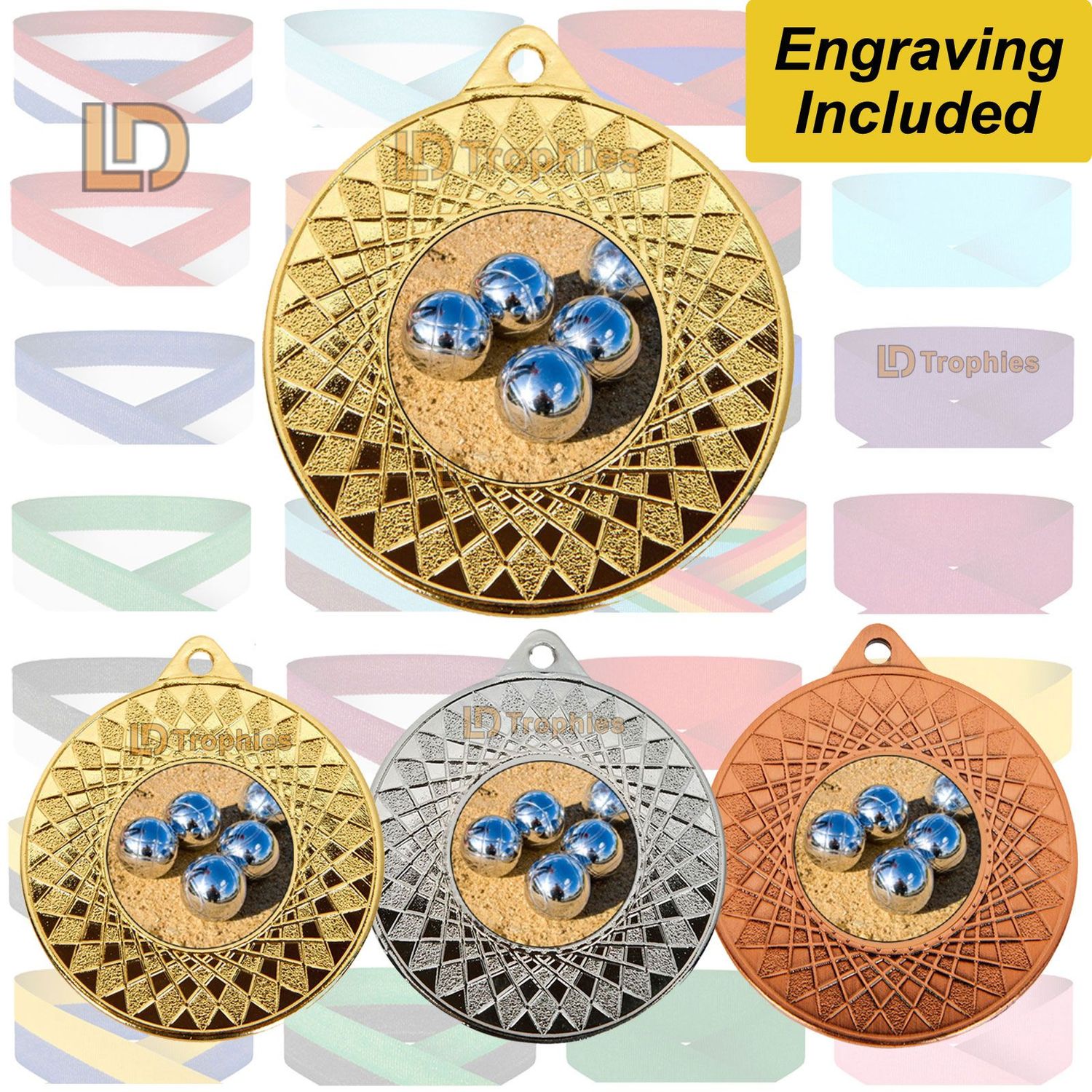 Petanque / Boules Medal & Ribbon