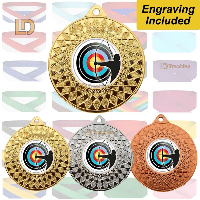 Archery Medal & Ribbon - Engraving Included