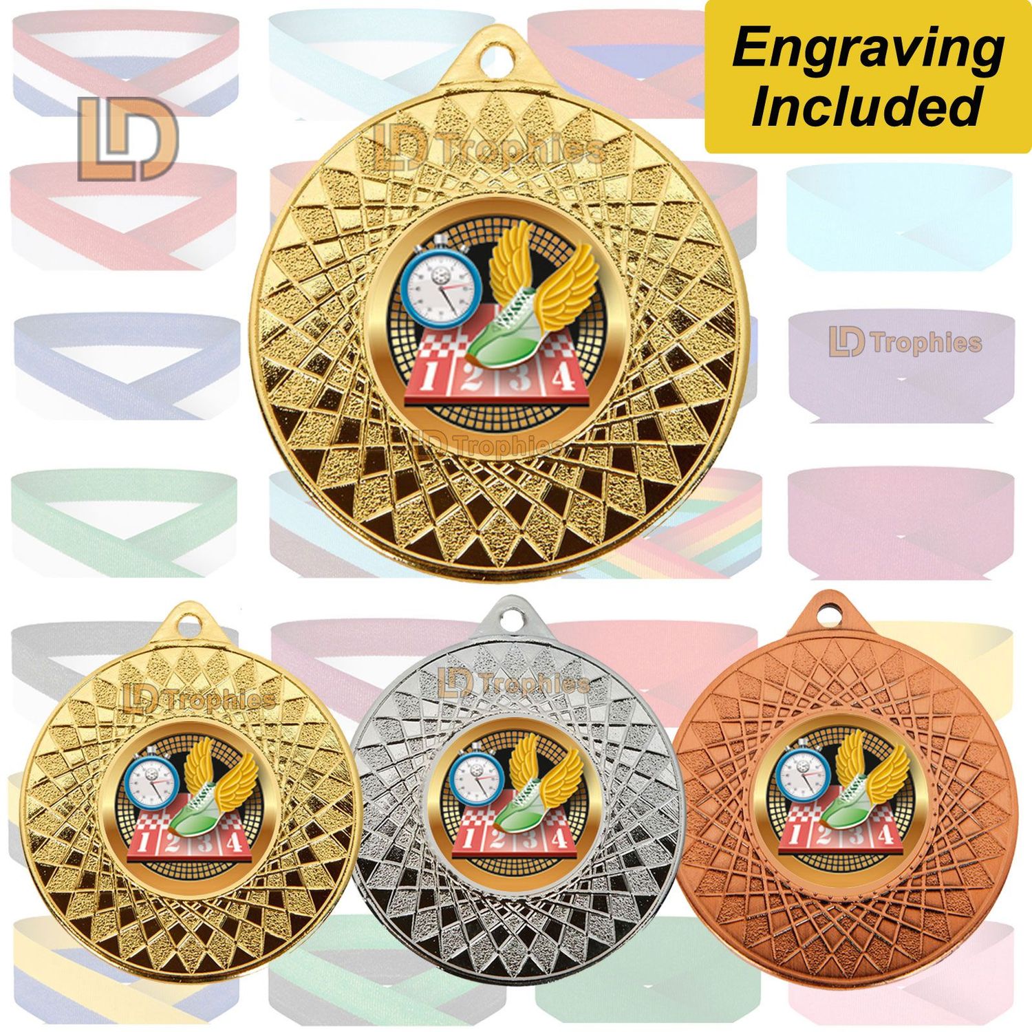 Athletics Medal & Ribbon - Engraving Included