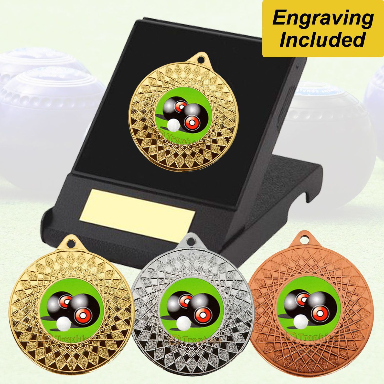 Bowls Medal in Presentation Box - Engraving Included