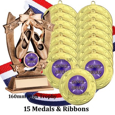 Dance Trophy & 15 Medals Pack