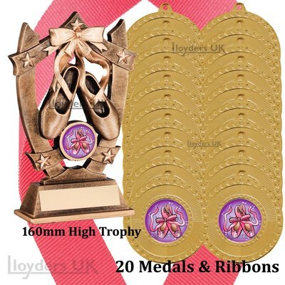 Ballet Trophy & 20 Medals Pack
