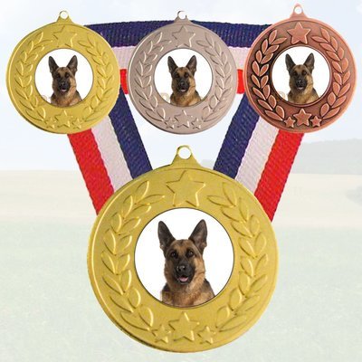 Dog Medal & Ribbon - Alsatian