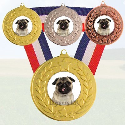 Dog Medal & Ribbon - Pug