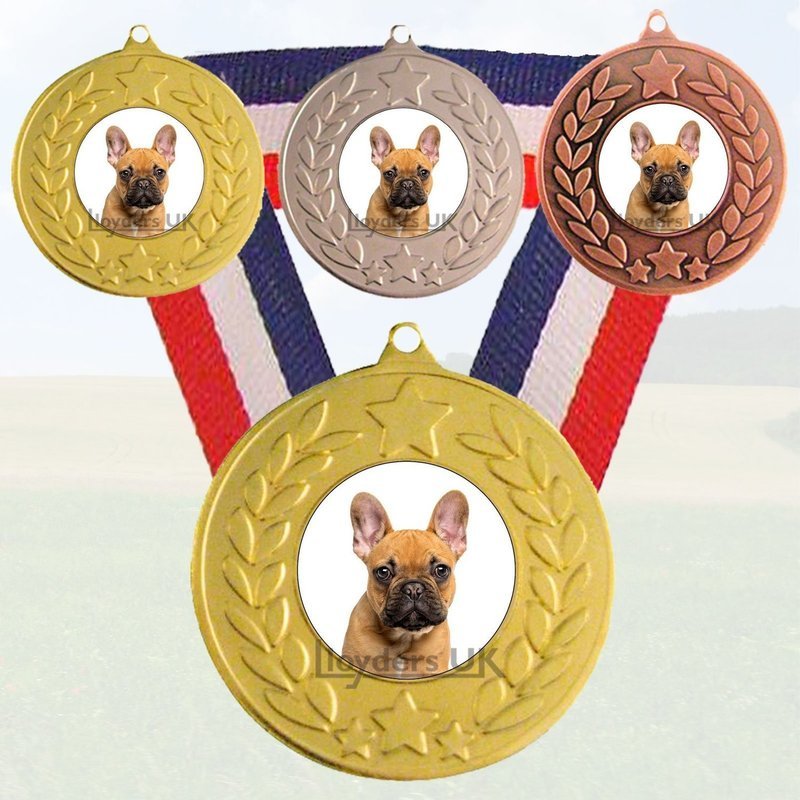 Dog Medal & Ribbon - French Bulldog