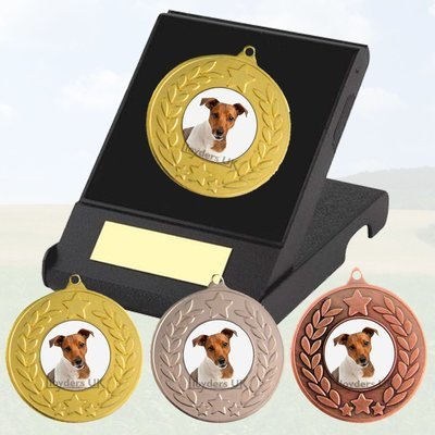 Dog Medal in Presentation Case - Jack Russell