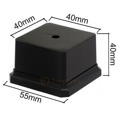 Black Square Trophy Base / Plinth 40mm