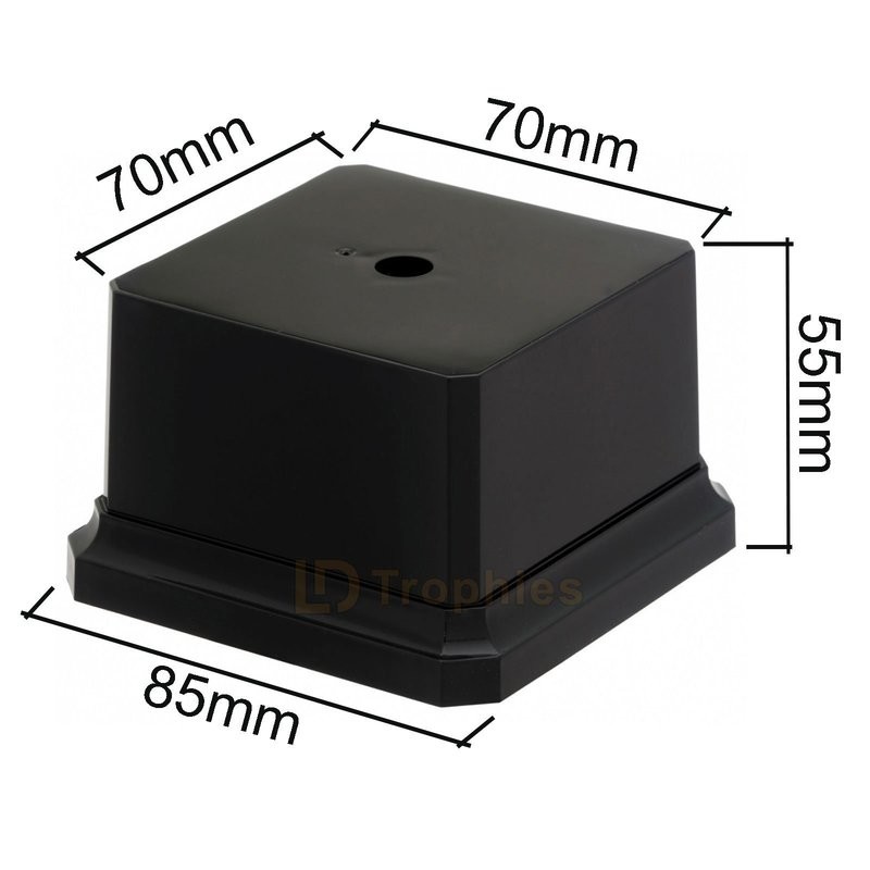 Black Square Trophy Base / Plinth 70mm