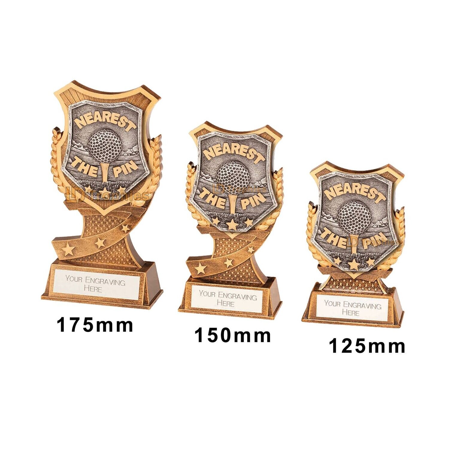 Nearest the Pin Trophies - Titan, Style & Size of Trophy: 125mm High (A)
