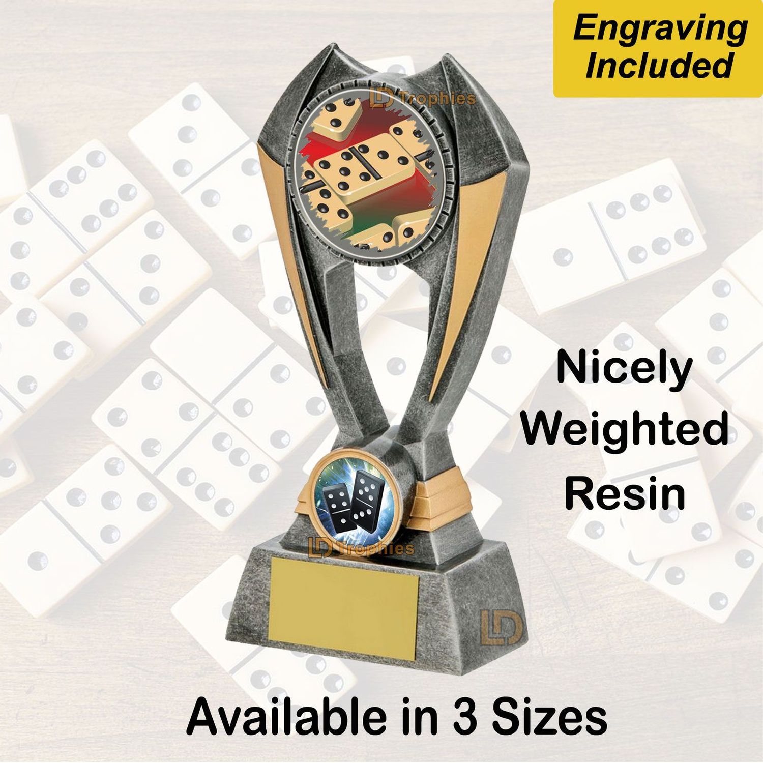 Dominoes Trophies (Resin) Engraving Included