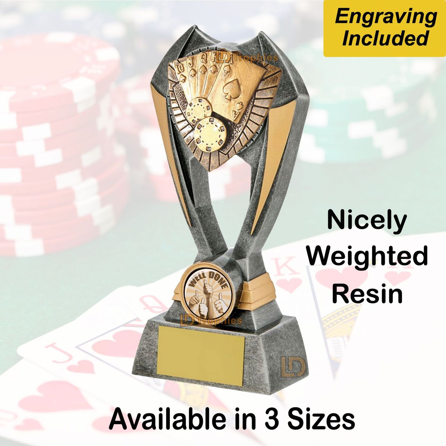 Poker Trophies (Resin) - Engraving Included