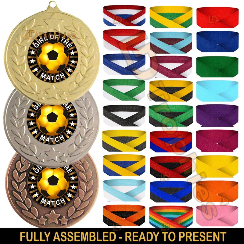 Girl of the Match Medals & Ribbons - Football Medals