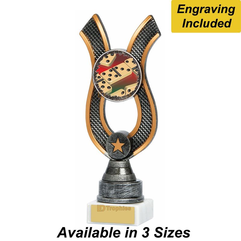 Dominoes Trophies - Antique Silver Dominoes Trophies - Antique Silver