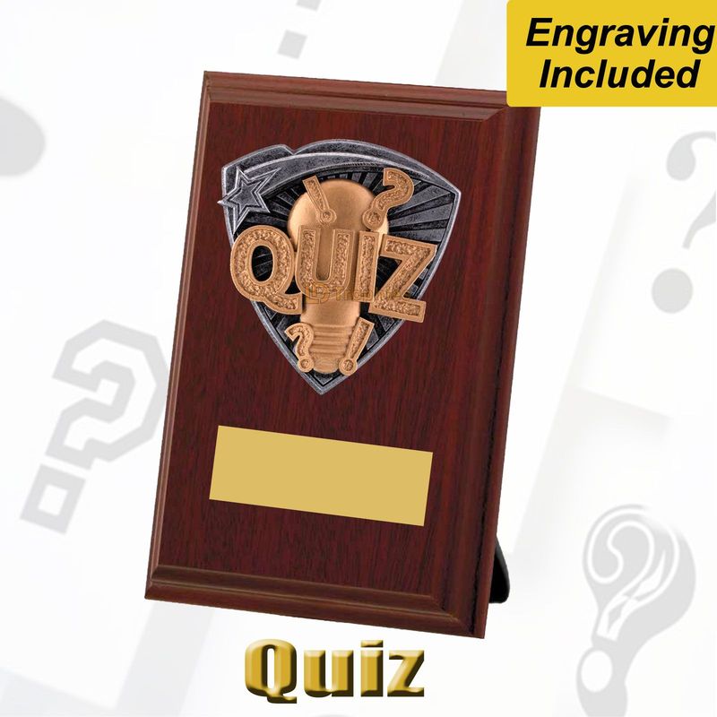 Quiz Shield / Plaque - Dark Wood