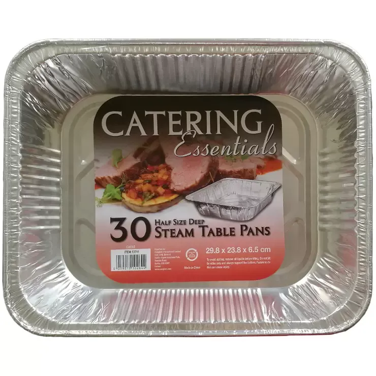 Catering Essentials Half Size Aluminum Foil Steam Pans 30 Pack
