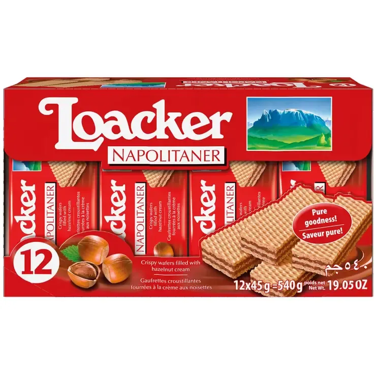 Loacker Napolitaner Bars 12 x 45g