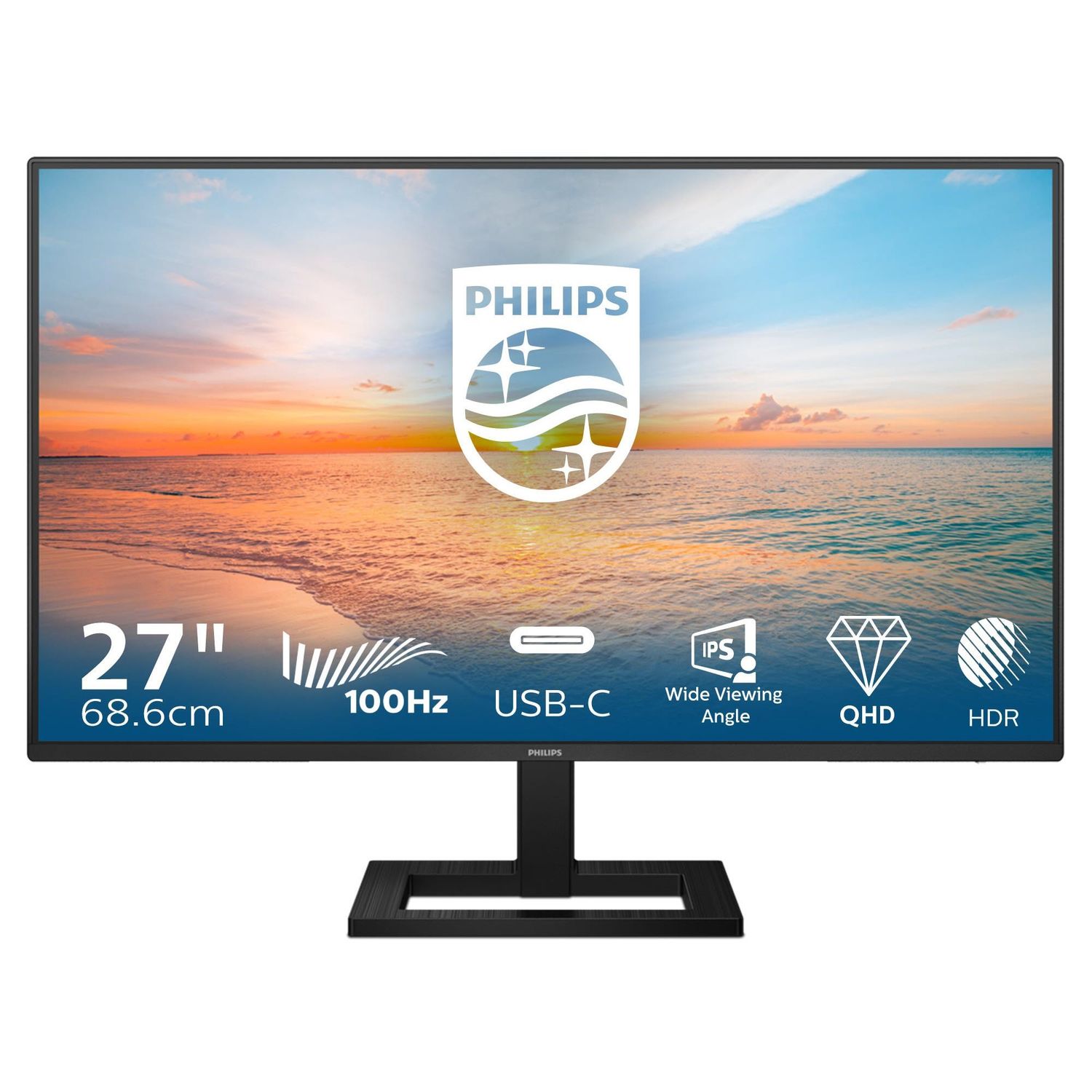 Philips 27E1N1600AE 27' QHD 100Hz IPS Monitor with USB-C and Speaker
