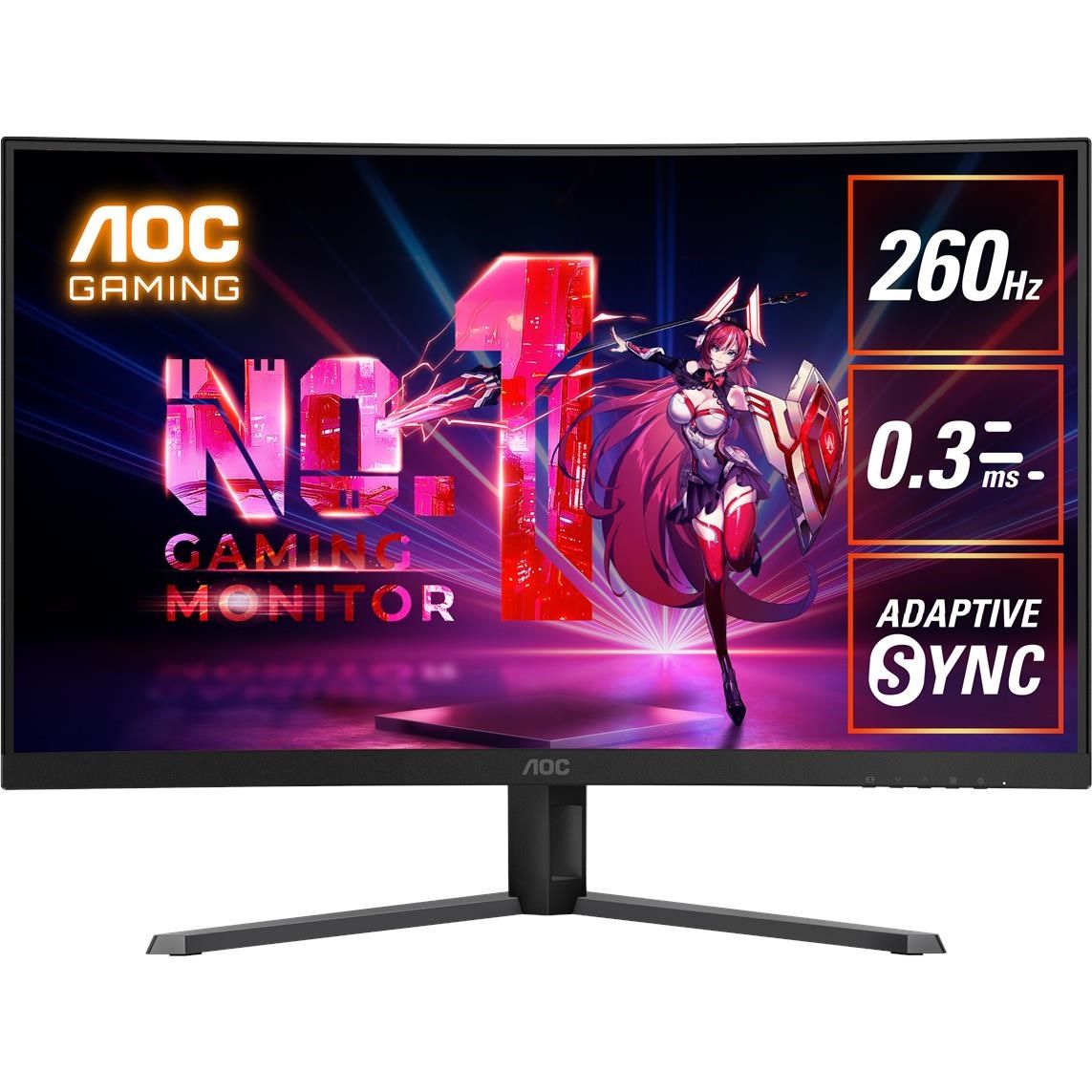 AOC C32G42ZE 32' FHD 260Hz Curved VA Gaming Monitor