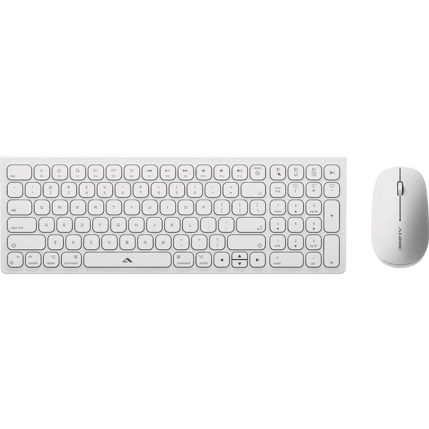 Alogic Echelon Compact USB-C Rechargeable Bluetooth Keyboard &amp; Mouse for Mac (White)