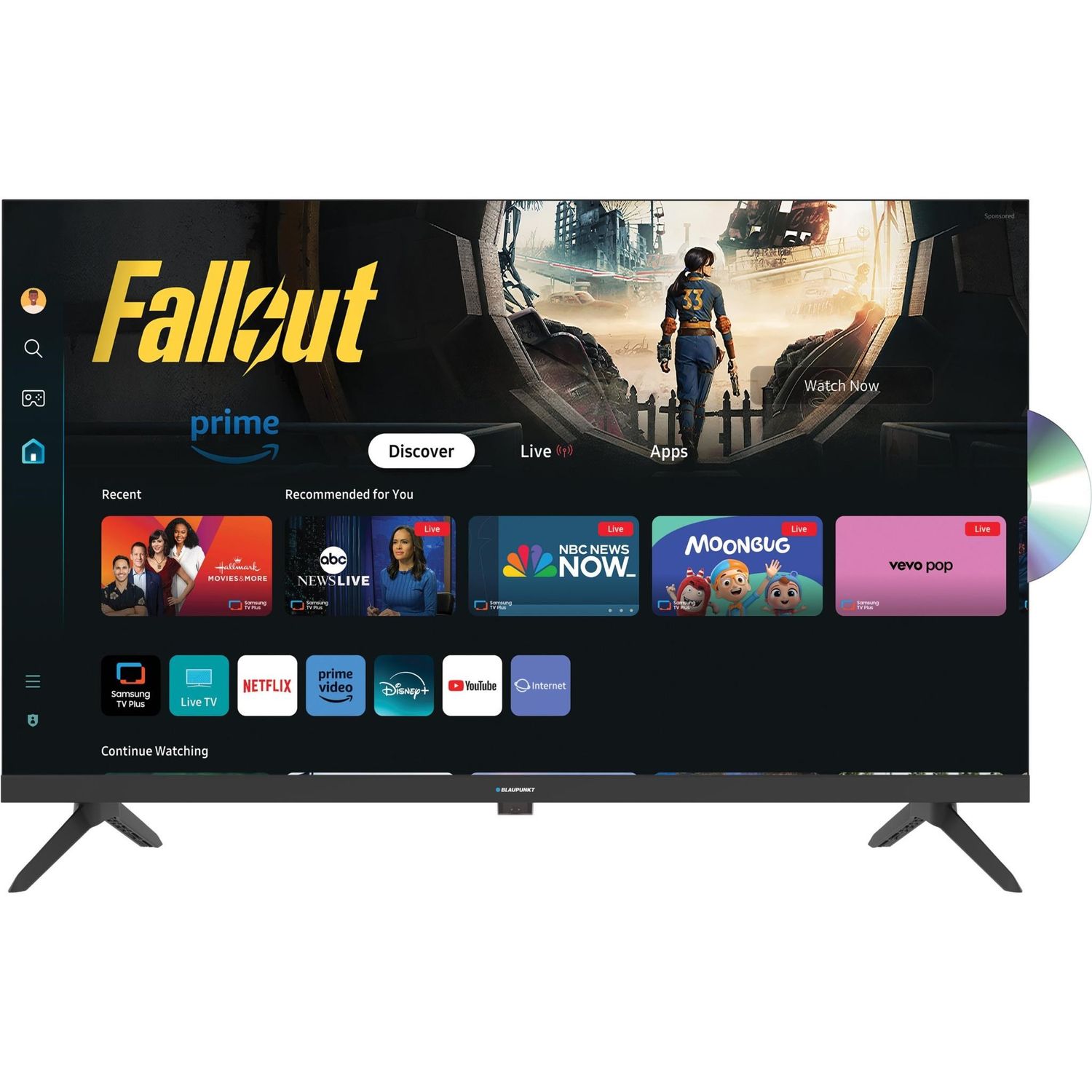 Blaupunkt 32' HD TV with Tizen OS DVD Player and 12V Car Charger