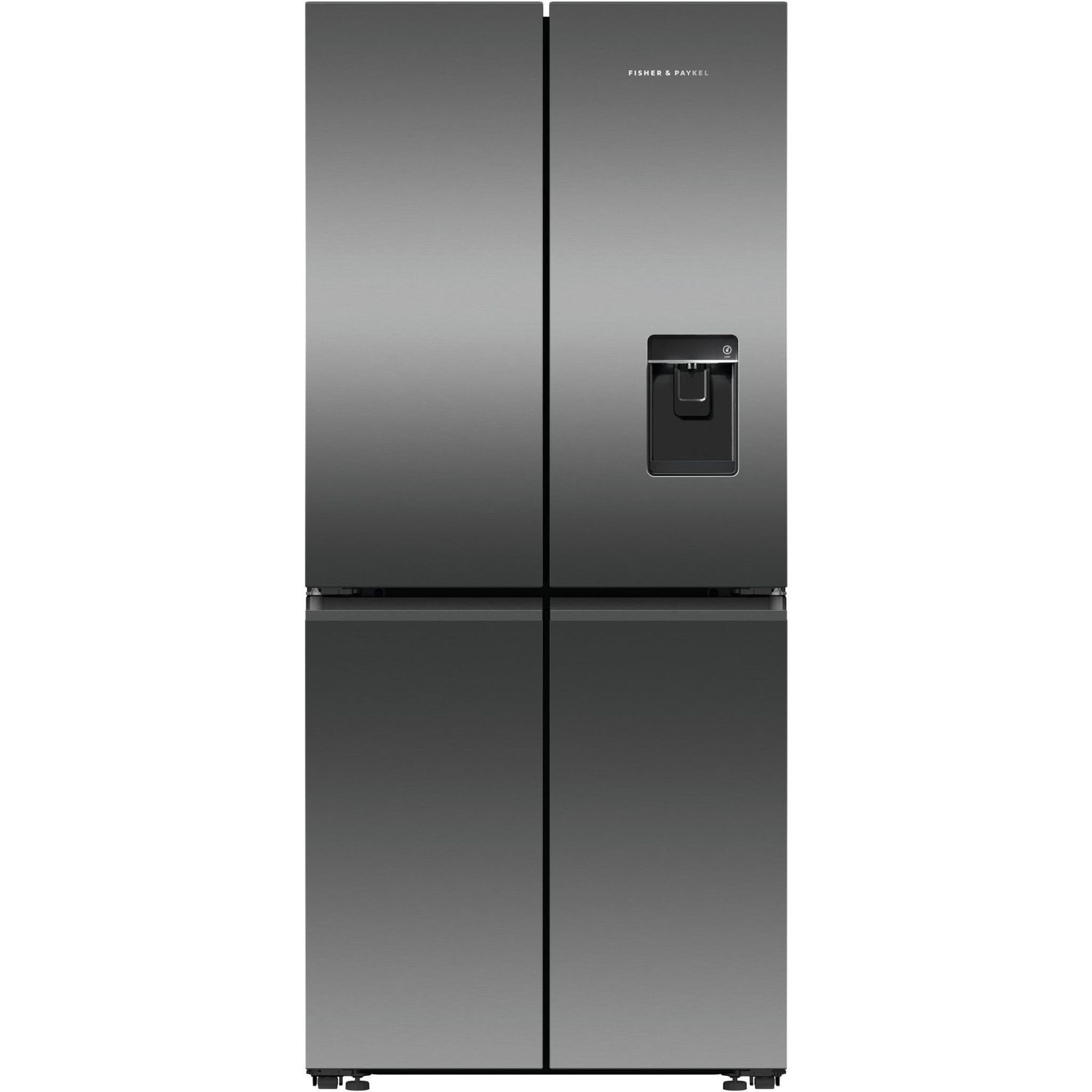 Fisher &amp; Paykel RF500QNUB1 498L Quad Door Ice &amp; Water Fridge (Black Stainless Steel)