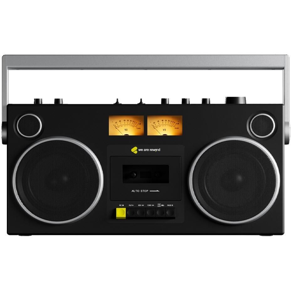 We Are Rewind Getto Blaster Cassette Player &amp; Recorder (Curtis Black)