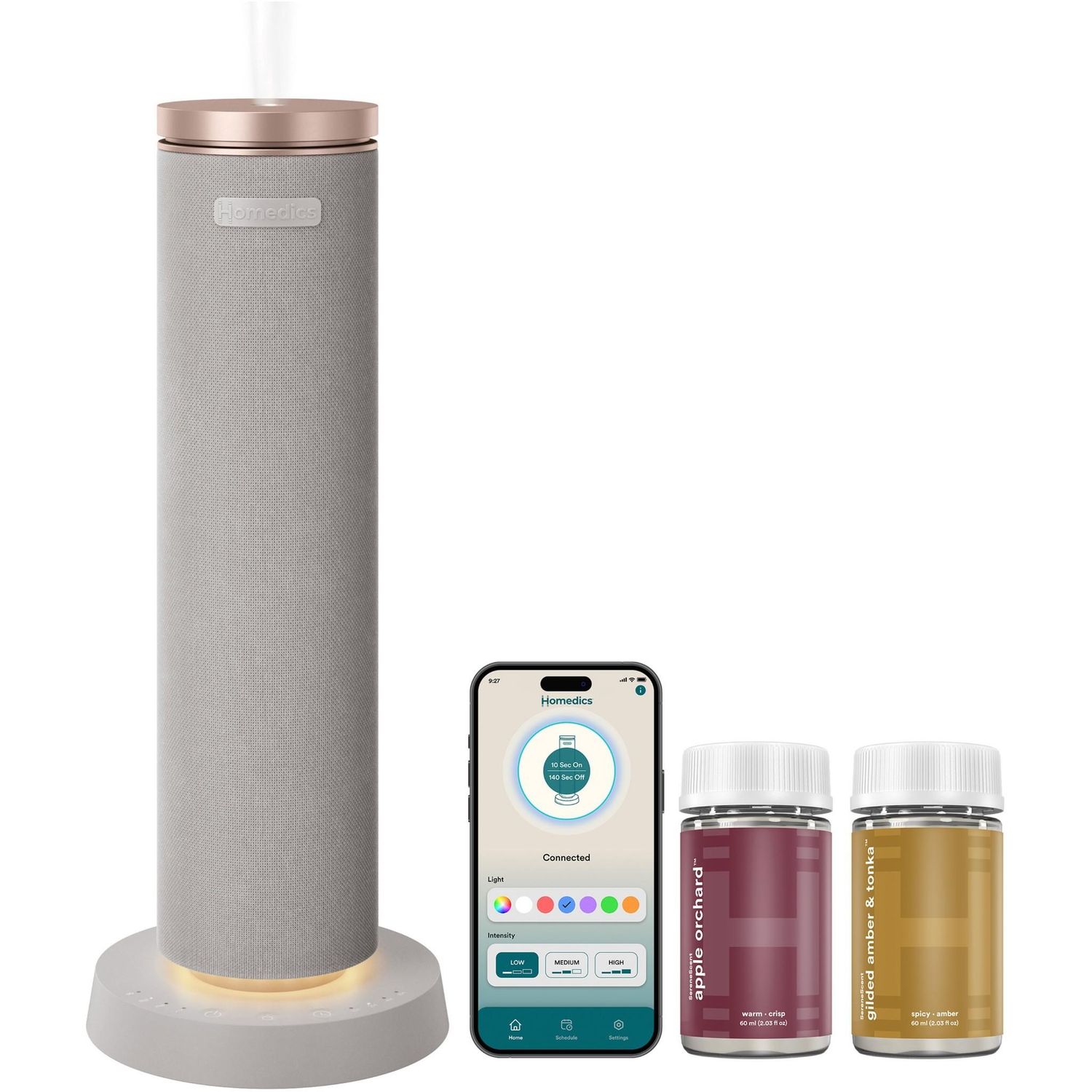 Homedics SereneScent Waterless &amp; Wireless Diffuser Bundle
