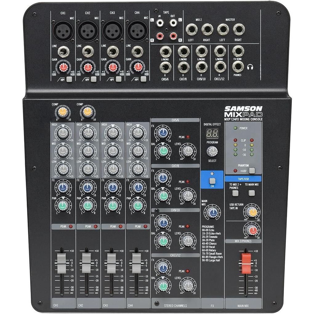 Samson MXP124FX 12 Channel Mixer with EFX &amp; USB