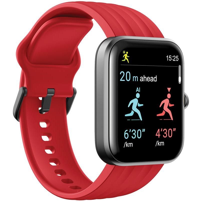 Ryze EVO Fitness &amp; Wellbeing Smart Watch with Alexa (Dark Grey/Red)