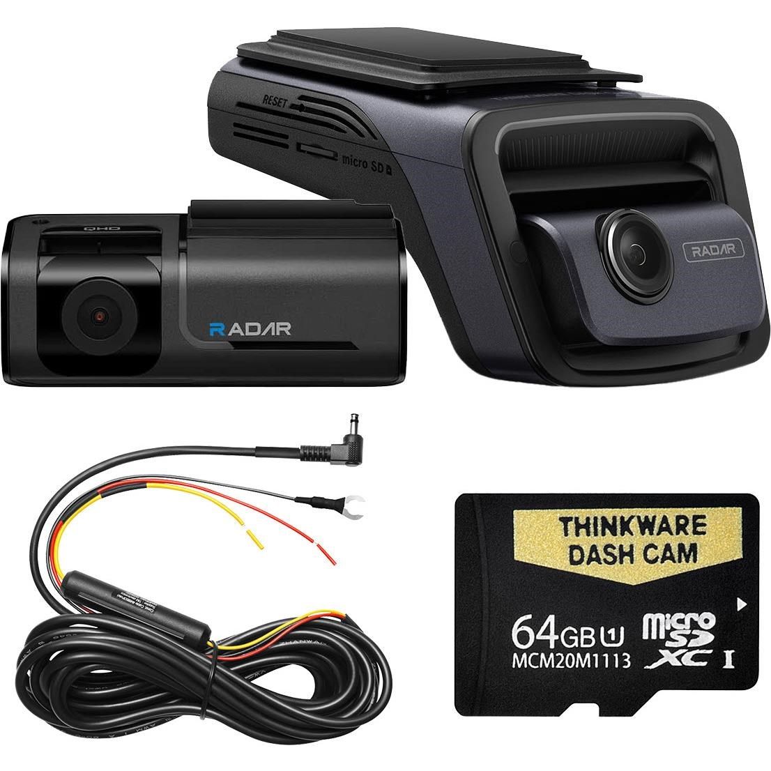 Thinkware U3000 Front and Rear Dash Camera Kit with 64GB MicroSD Card