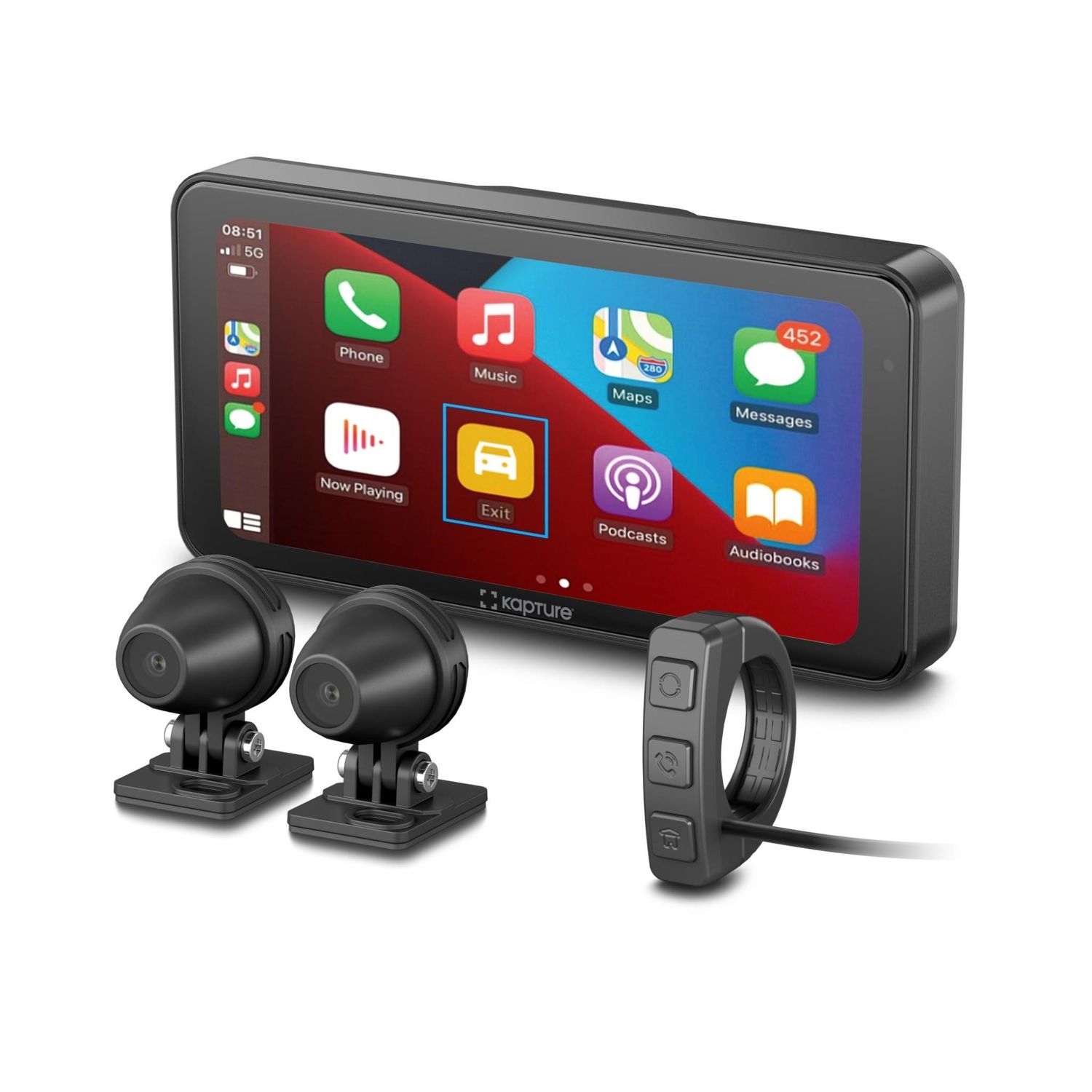 Kapture Motorbike Smart Monitor with Front &amp; Rear Cameras